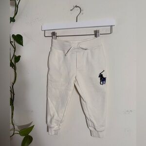Polo Kids Plaid Logo - White Sweatpants /Joggers {3T}